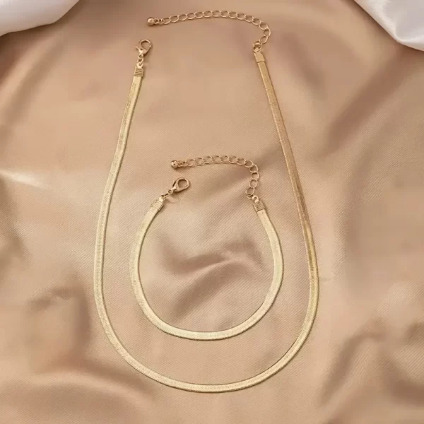 Elegant Snake Chain Necklace and Bracelet A