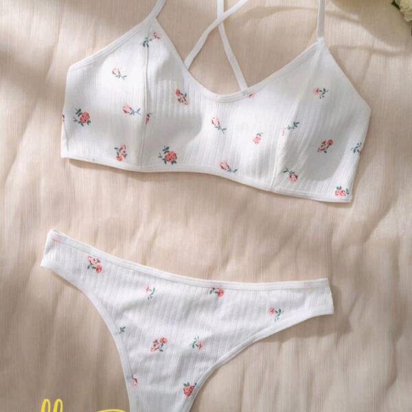 Floral Print Bra & Panty Lingerie Set
