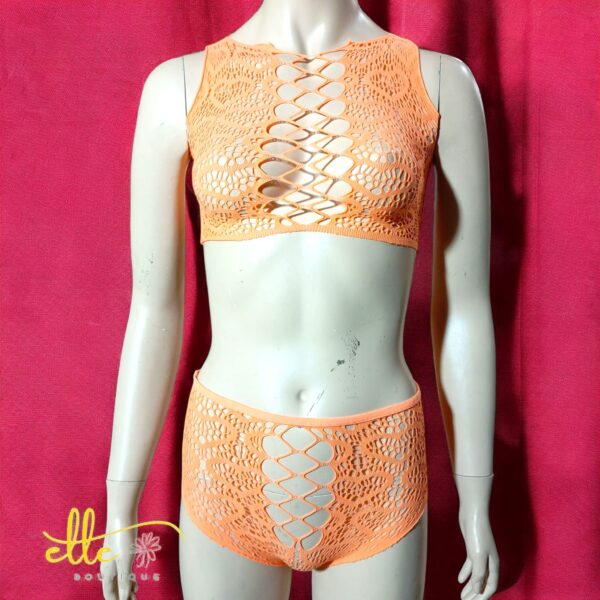 SHEIN 2pcs/Set Women's Sexy Wire-Free Mesh Lingerie