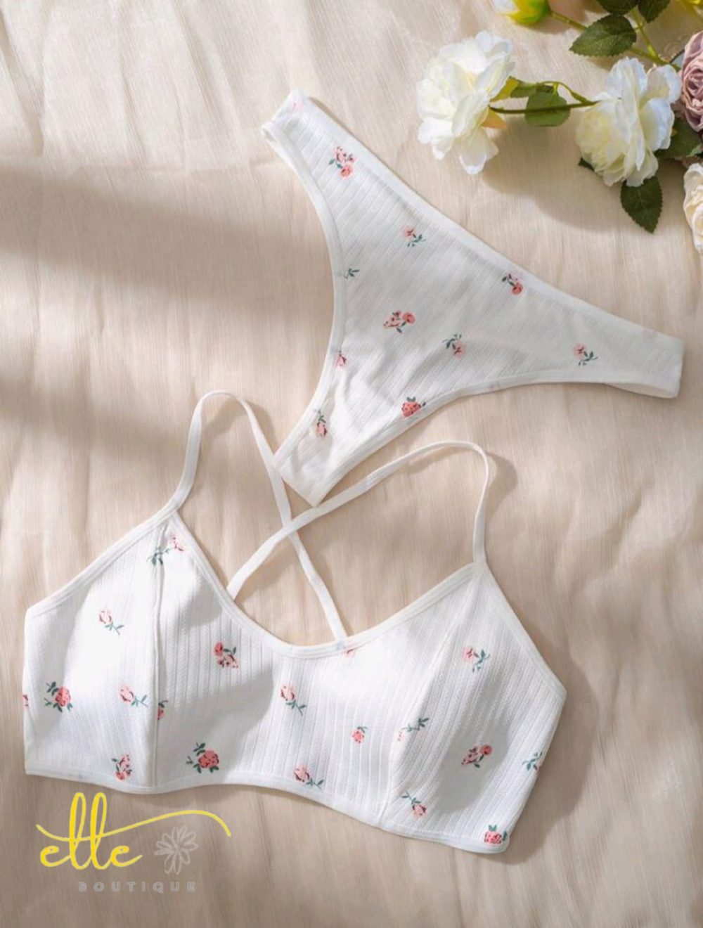 Floral Print Bra & Panty Lingerie Set - Image 2