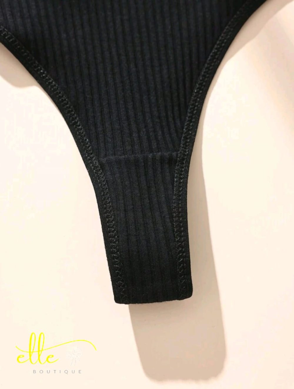 Women's Black Sexy Solid Color Thong Panties - Image 2