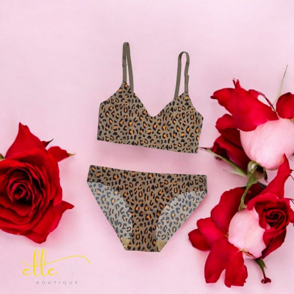 SHEIN Nude Fit 2pcs/Set Leopard Print Seamless Lingerie Set&nbsp - Image 3