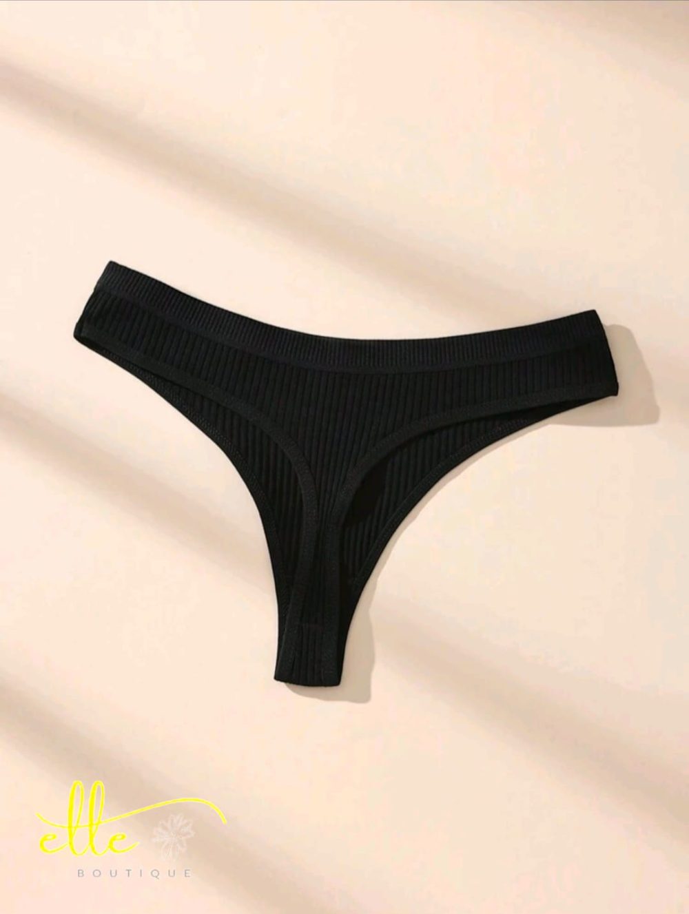 Women's Black Sexy Solid Color Thong Panties - Image 3