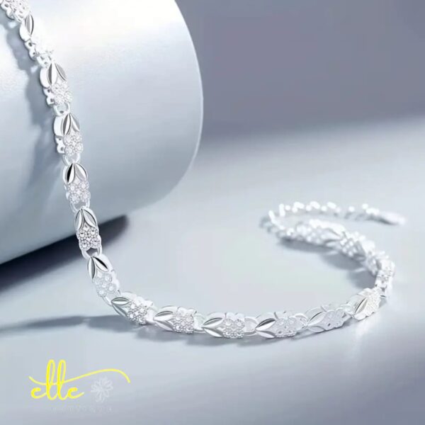 Bracelet with Heart Accents,  Silver-Plated