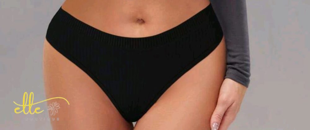 Women's Black Sexy Solid Color Thong Panties - Image 5