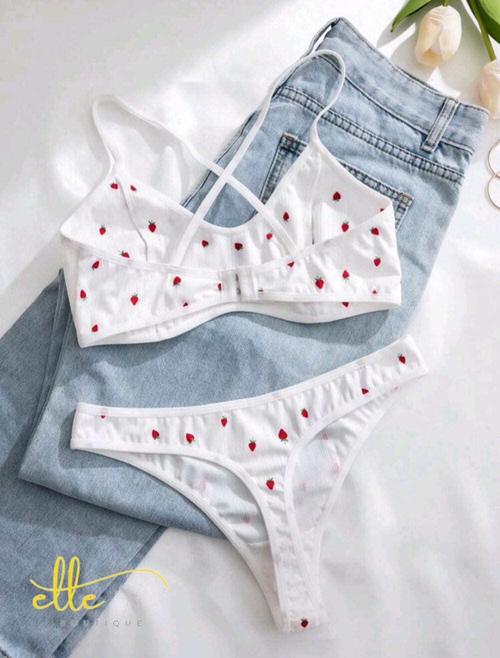 2pcs Women's Underwear Set (Wireless Bra & Thong)
