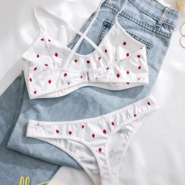 2pcs Women's Underwear Set (Wireless Bra & Thong)