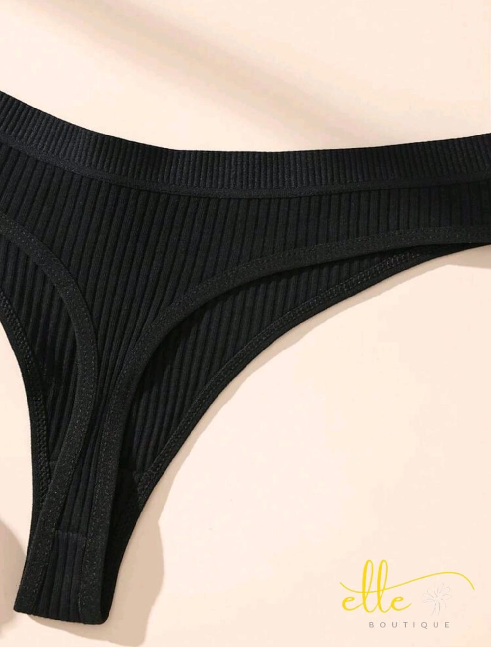 Women's Black Sexy Solid Color Thong Panties - Image 7