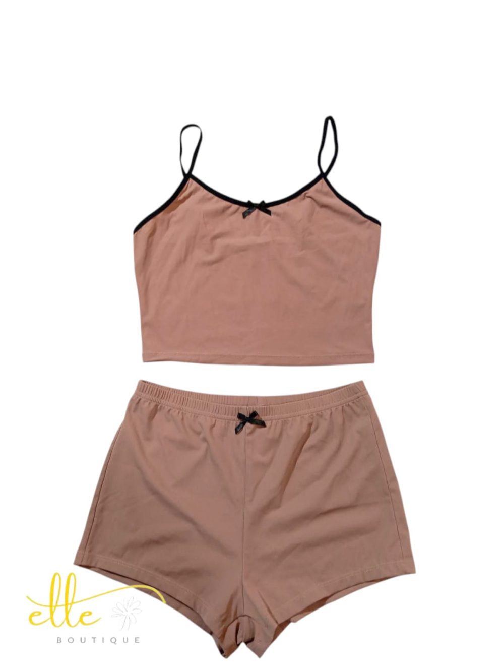 SHEIN Contrast Binding Cami Top & Bow Front Shorts Lounge Set - Image 7