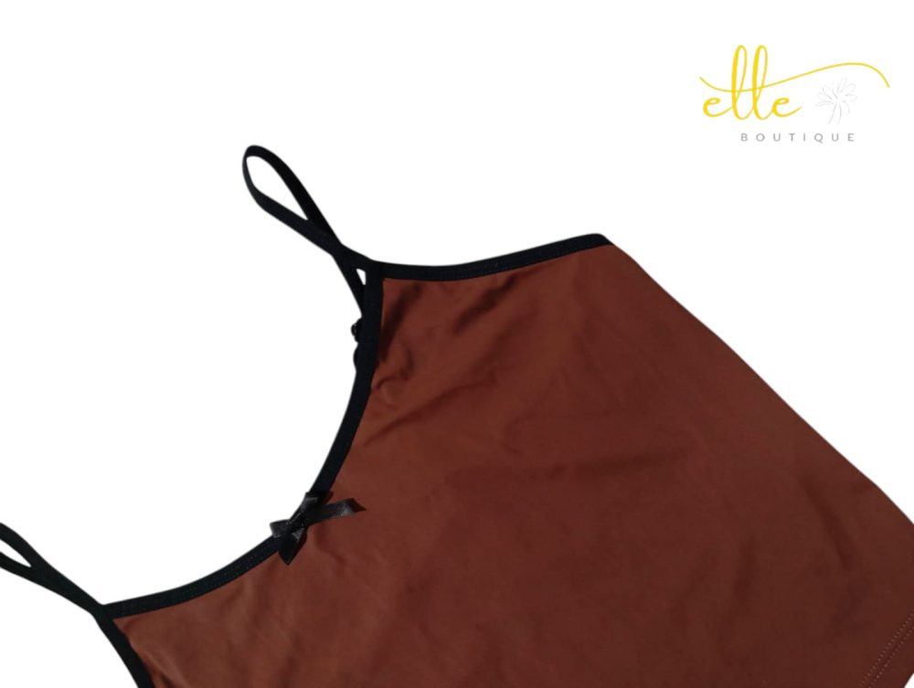 SHEIN Contrast Binding Cami Top & Bow Front Shorts Lounge Set - Image 14