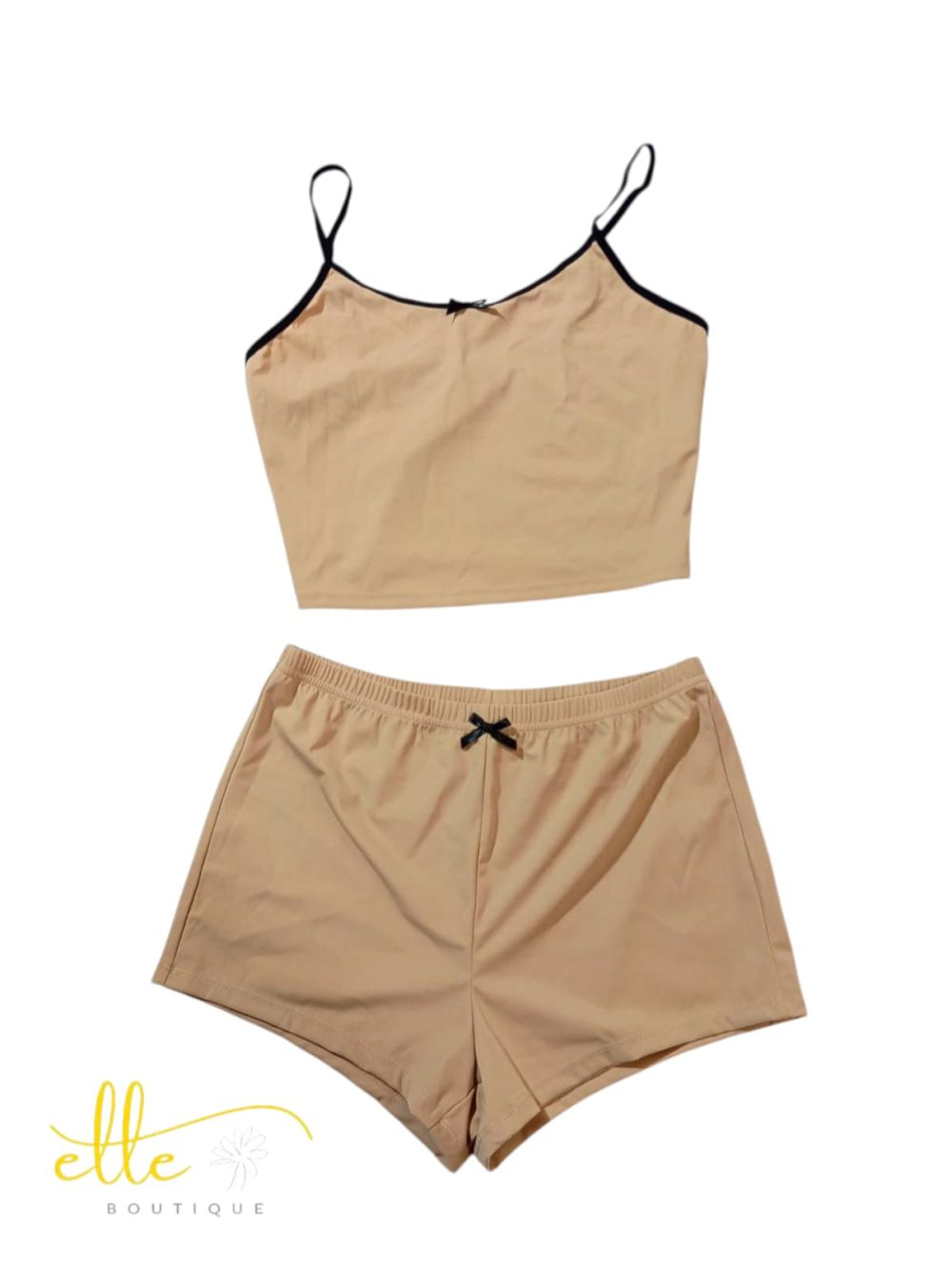 SHEIN Contrast Binding Cami Top & Bow Front Shorts Lounge Set - Image 15