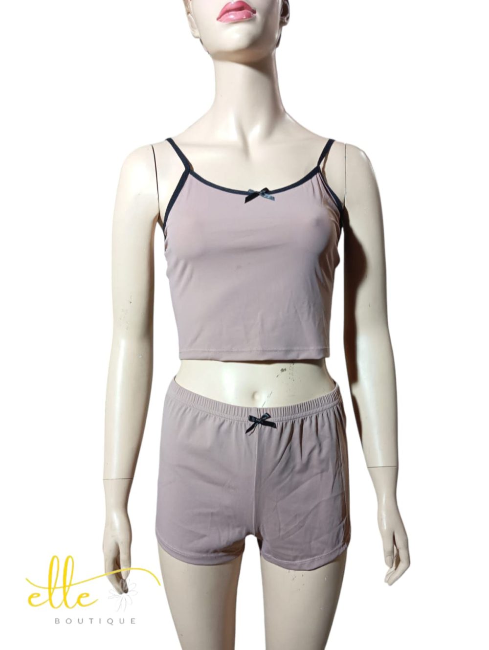 SHEIN Contrast Binding Cami Top & Bow Front Shorts Lounge Set - Image 16