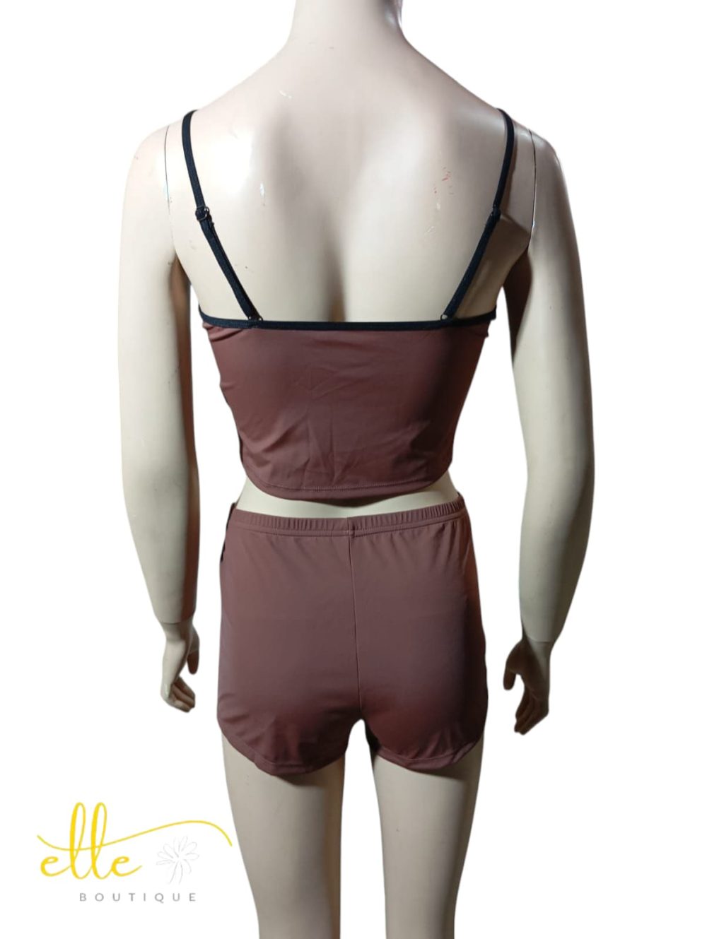 SHEIN Contrast Binding Cami Top & Bow Front Shorts Lounge Set - Image 17