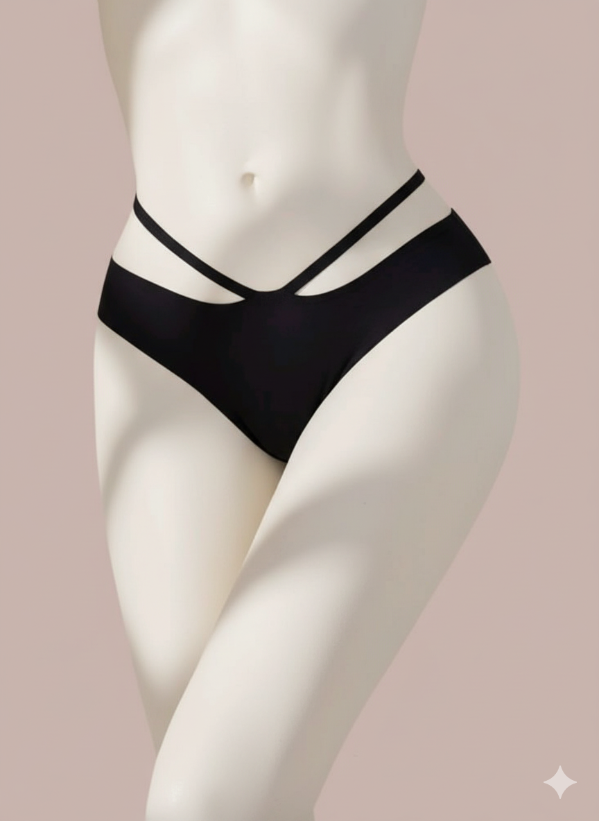 Seamless Strappy Hipster Panty | No-Show Underwear with Decorative Waist Bands