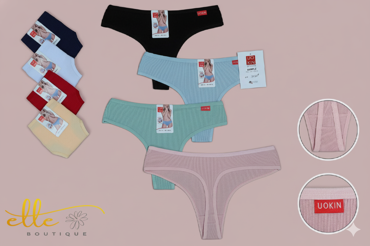 2Pcs Women's Cotton Thongs