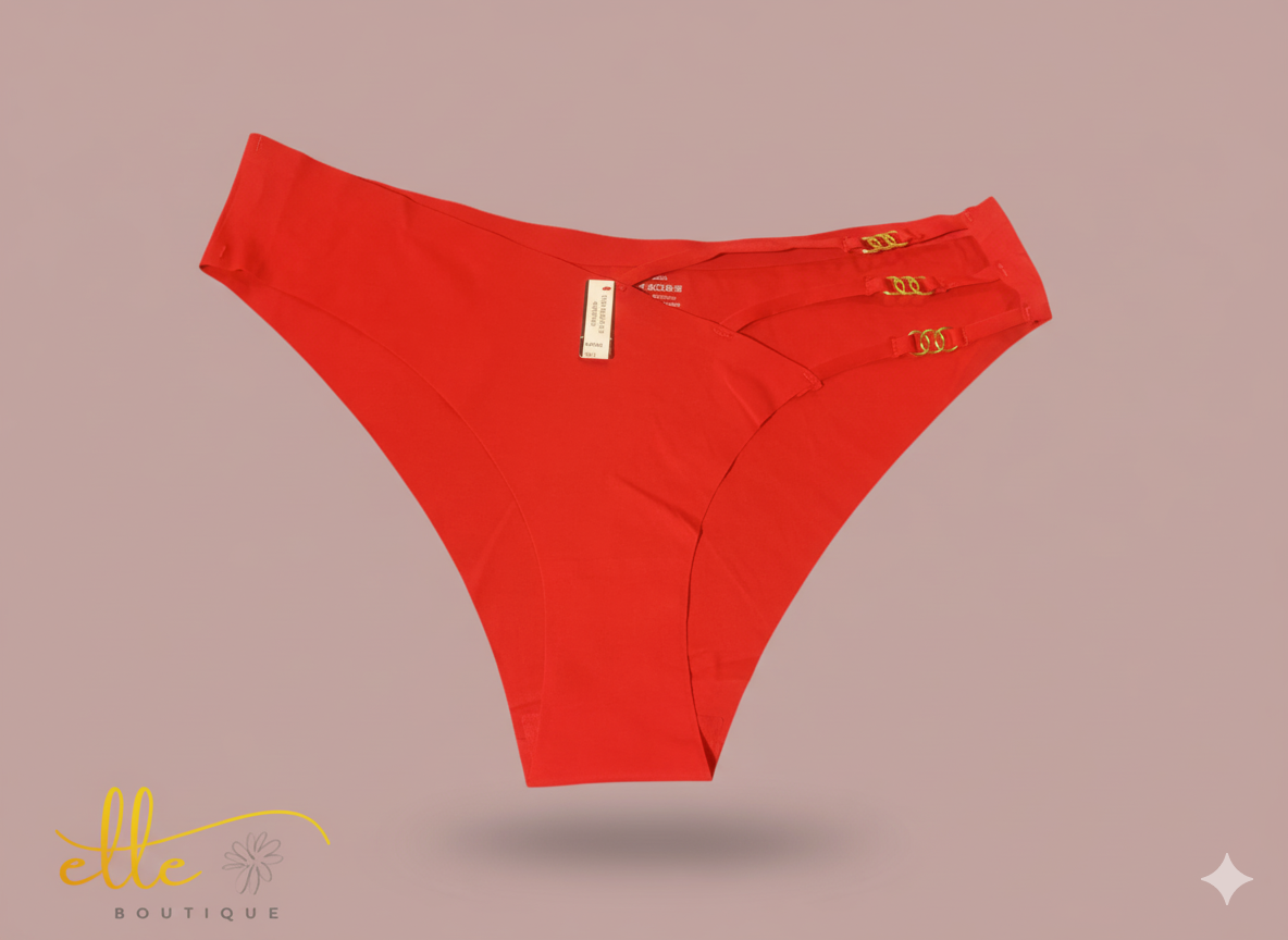 Elegant Seamless High-Waist Brief with Premium Side Embellishments - Image 3