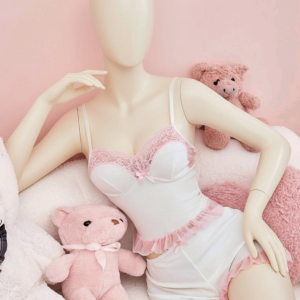 Cute Ruffled Hem Sleep Set | Two-Piece Cami Top and Shorts Pajama