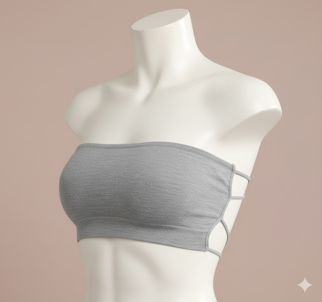 Seamless Bandeau Strapless Bra Top with Multi-Strap Back Detail - Image 6