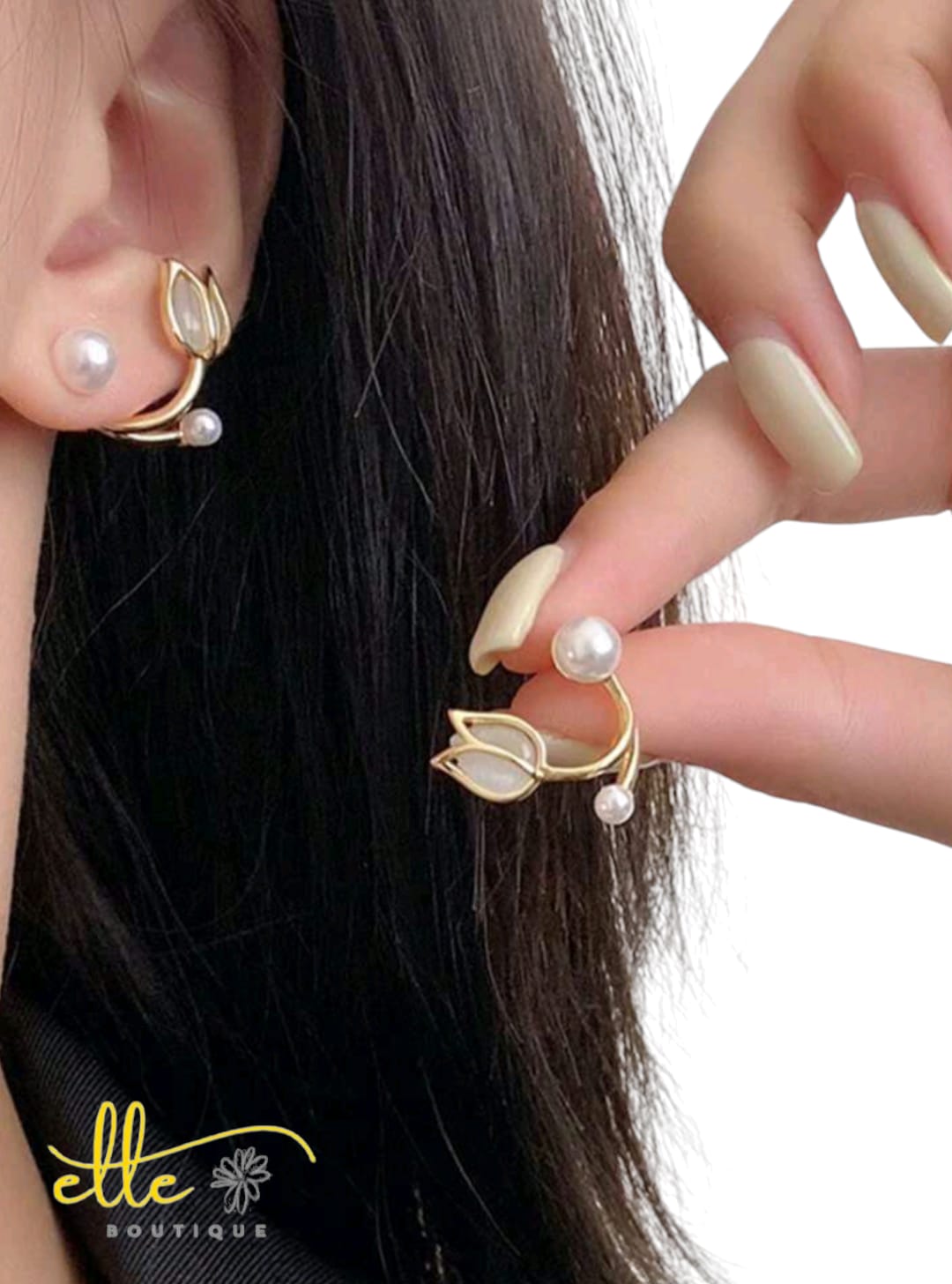 Earrings Tulip Shaped Faux Pearl Stud