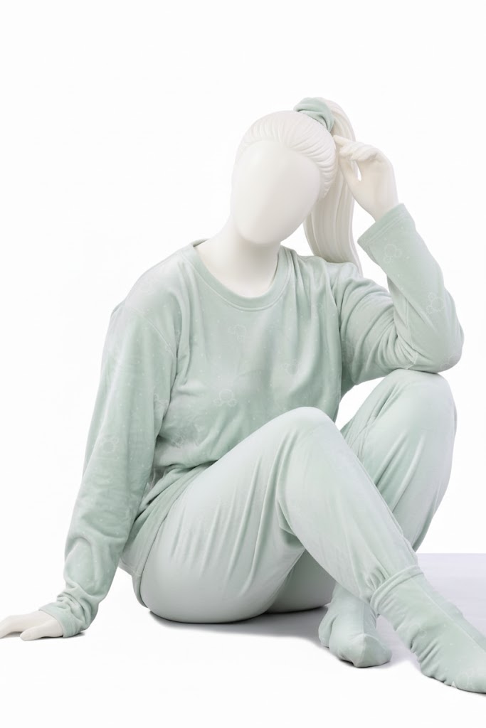 Embrace cozy comfort in this two-piece loungewear set designed for plus sizes. Made from premium imported double-sided velvet, this set features a plush, long-sleeve top and matching full-length pants, offering supreme softness and a comfortable fit for relaxing at home.